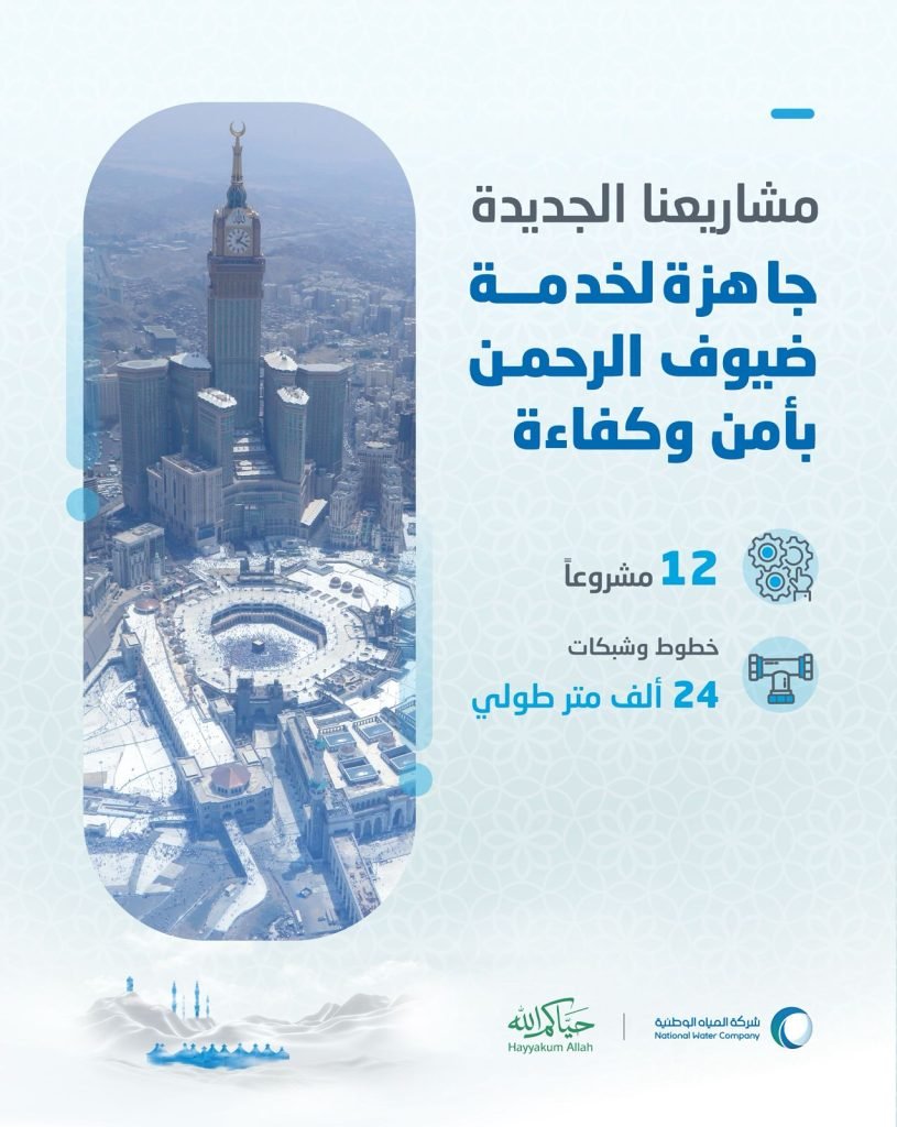 المياه الوطنية: 12 مشروعًا لدعم خطّة حج 1447هـ